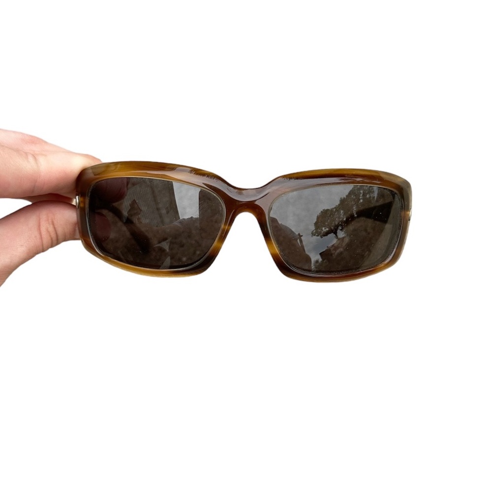 Oliver Peoples Rectangular Tortoiseshell Sunglass… - image 2